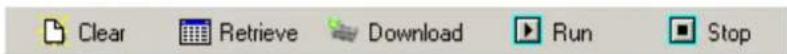 Clear Retrieve Download Run Stop