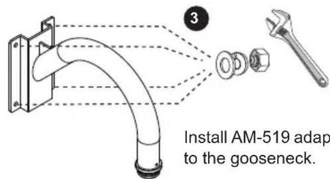 3 Install AM-519 adap to the gooseneck.