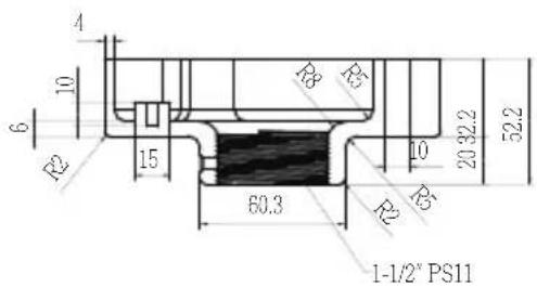 4 10 6 R2 15 60.3 R3 R5 10 20 32.2 52.2 R2 R3 1-1/2" PS11