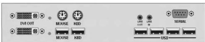 DVI OUT MOUSE KED LINE OUT LINE IN SERIAL USB