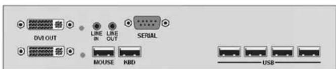 DVI OUT LINE IN LINE OUT SERIAL MOUSE KBD USB