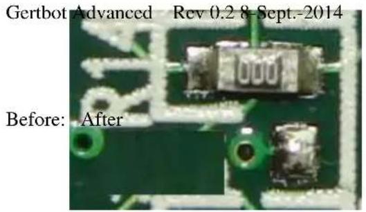 Gertbot Advanced Rev 0.2 8-Sept.-2014 Before: After