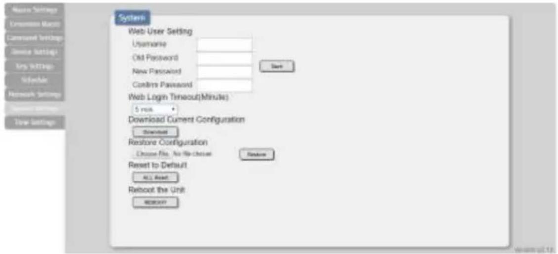 KanexPro WP-IPKEYPAD8 - System Settings - 1