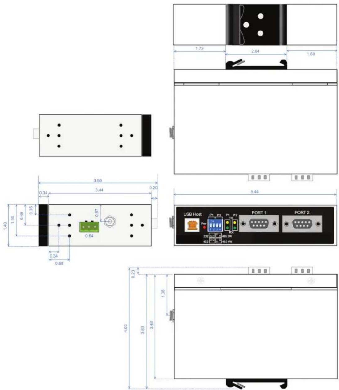 Black Box ICD140A - Dimensional Diagrams - 1
