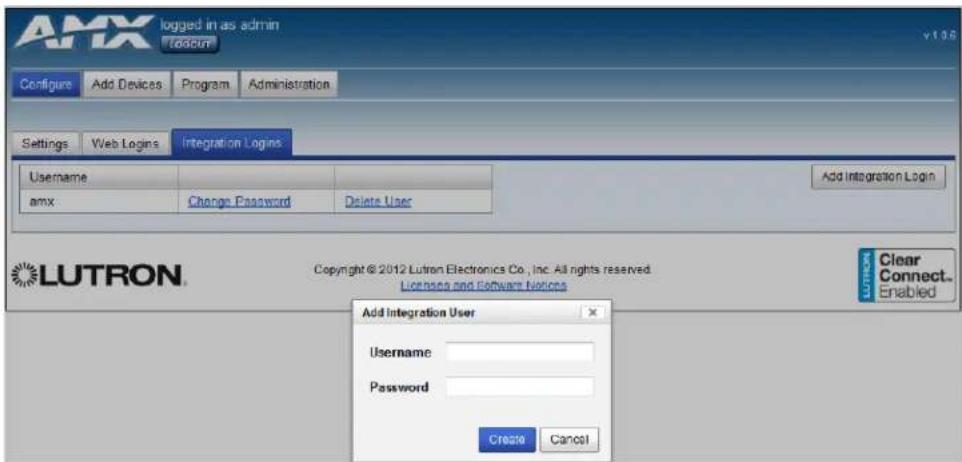 AMX NXB-CCG - Adding an Integration Login - 1