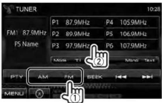 JVC DDX630WBTM - Selecting a preset station - 1