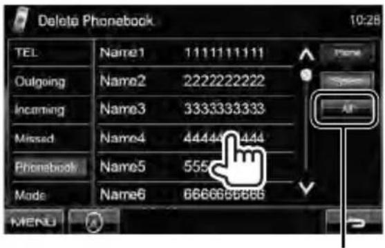JVC DDX630WBTM - Select the item you want to delete. - 1