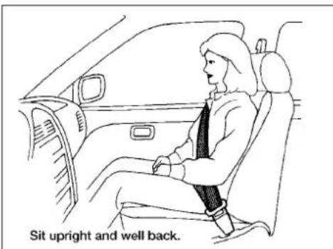 Sit upright and well back.