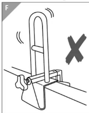 Welby Bathtub Safety Rail ASP-US-041 - CAUTION - 1