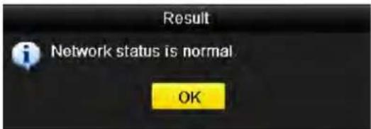 Result Network status is normal OK