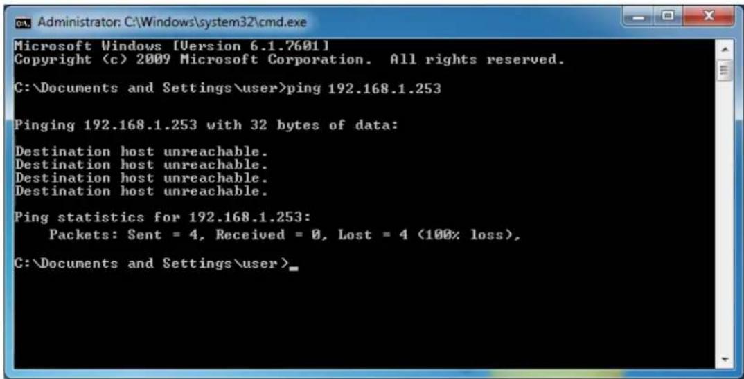 Planet WNAP-W2201A - Open a command prompt, type ping 192.168.1.253 and then press Enter. - 2