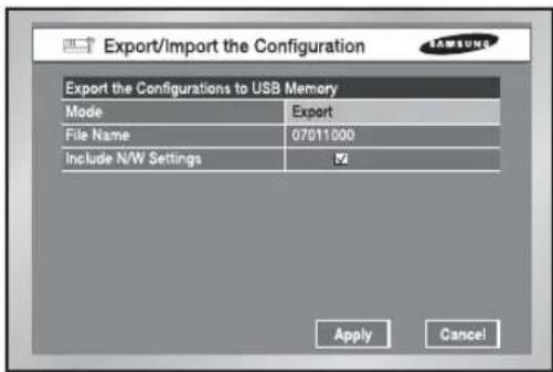 SAMSUNG SHR-2042P2 - Export/Import the Configuration - 1
