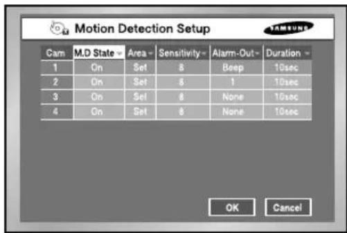 SAMSUNG SHR-2042P2 - Motion Detection Setup - 1