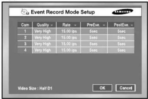 SAMSUNG SHR-2042P2 - Event Record Mode setup - 1