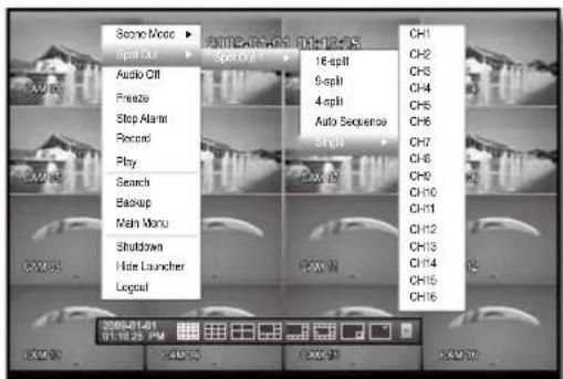 Scene Mode Spot AI Audio Oil Freeze Stop Alarm Record Play Search Backup Main Menu Shutdown Hide Launcher Logout 2008-01-01 01:10:25 PM 16-spil 9-spil 4-spil Auto Sequence STMP CH1 CH2 CH3 CH4 CH5 CH6 CH7 CH8 CH9 CH10 CH11 CH12 CH13 CH14 CH15 CH16