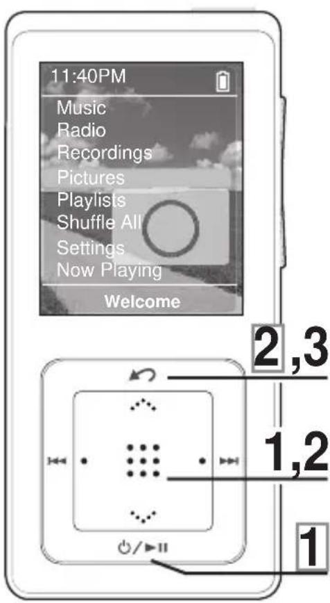 11:40PM Music Radio Recordings Pictures Playlists Shuffle All Settings Now Playing Welcome 2,3 1,2 1