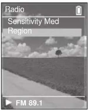 Radio Sensitivity Med Region FM 89.1