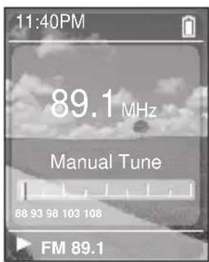 11:40PM 89.1 MHz Manual Tune 88 93 98 103 106 FM 89.1