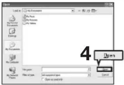 Open Look in: My Documents My Files My Pictures My Texts My Documents My Computer My Network Plants My Desktop Files of type: All supported types Open as created by 4 Open Cancel