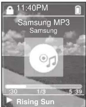 11:40PM Samsung MP3 Samsung :30 1/3 5:39 Rising Sun