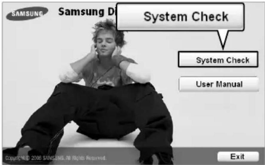 SAMSUNG Samsung Di System Check System Check User Manual Exit Copyright© 2006 SAMSUNG.04 Rights Reserved. Exit