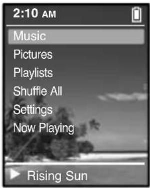 2:10 AM Music Pictures Playlists Shuffle All Settings Now Playing Rising Sun