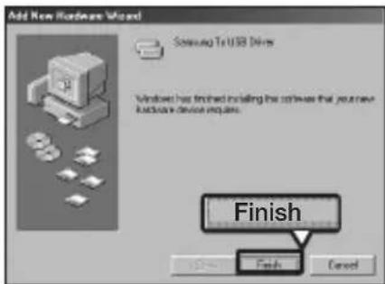 Add New Hardware Wizard Sensing To USB Drive Windows has installed installing the software that your new hardware device requires. Finish Finish Cancel