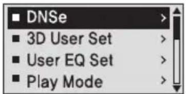 ■ DNSe ■ 3D User Set ■ User EQ Set ■ Play Mode