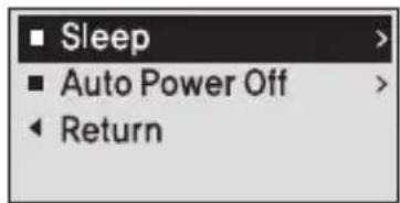 Sleep Auto Power Off Return