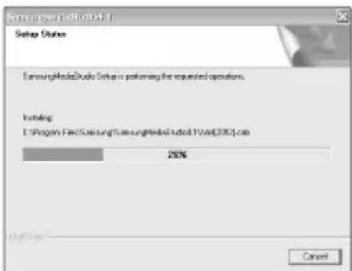 Kemisense36100000 Setup Status SamsungMediaStudio Setup is performing the requested operations. Installing C:\Program Files\Samsung\SamsungMedia\udott\PT\Add\2052.cab 20% Cancel