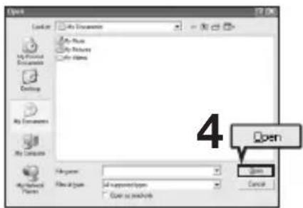 Open File format: All supported types Open to choose