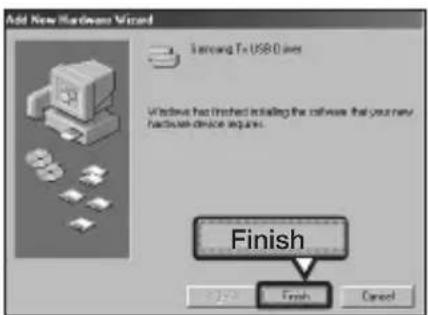 Add New Hardware Wizard Samsung To USB 0 lines Windows has installed installing the software that your new hardware device requires. Finish Finish Cancel