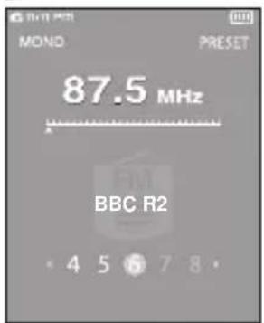 MOND PRESET 87.5 MHz BBC R2 4 5 6 7 8