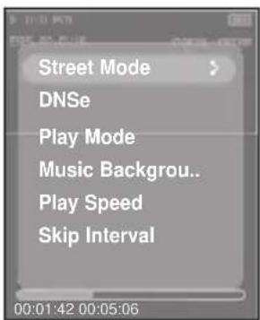 Street Mode DNSe Play Mode Music Backgrou.. Play Speed Skip Interval