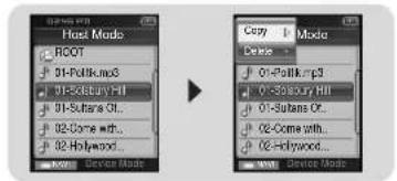 Host Mode ROOT 01-Poilk.mp3 01-Scisbury Hill 01-Sulans Ct... 02-Come with... 02-Hollywood... Device Mode Copy Mode Device 01-Poilk.mp3 01-Scisbury Hill 01-Sulans Ct... 02-Come with... 02-Hollywood... Device Mode