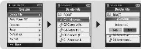 SAMSUNG YP-T8Q/ELS - I Deleting a File - 1