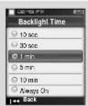 SAMSUNG YP-T8Q/ELS - Backlight Time - 3