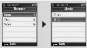 Resume Music Text Video Back Music Off On Back