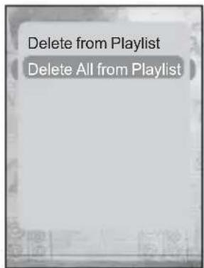 Delete from Playlist Delete All from Playlist