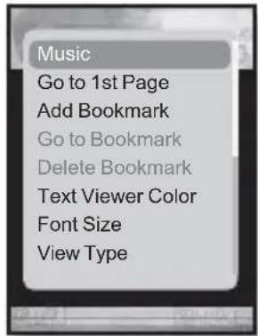 Music Go to 1st Page Add Bookmark Go to Bookmark Delete Bookmark Text Viewer Color Font Size View Type