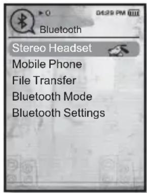 Bluetooth Stereo Headset Mobile Phone File Transfer Bluetooth Mode Bluetooth Settings