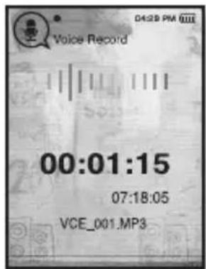 04:28 PM Voice Record 00:01:15 07:18:05 VCE_001.MP3