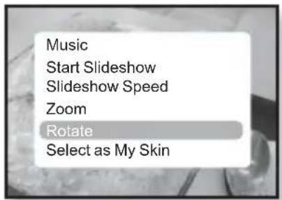 Music Start Slideshow Slideshow Speed Zoom Rotate Select as My Skin