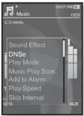 Music 04:27 PM 15/20 Sound Effect DNSe Play Mode Music Play Scre.. Add to Alarm Play Speed Skip Interval 02:13 04:28