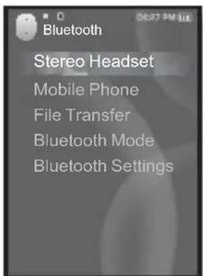 Bluetooth Stereo Headset Mobile Phone File Transfer Bluetooth Mode Bluetooth Settings