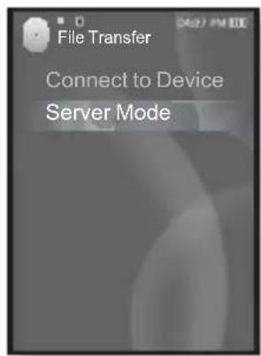 File Transfer Connect to Device Server Mode