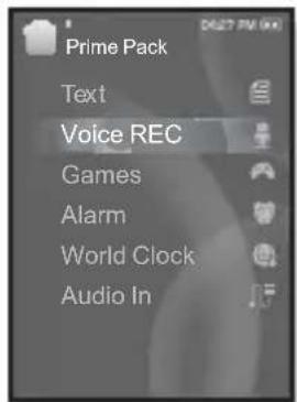 Prime Pack Text Voice REC Games Alarm World Clock Audio In