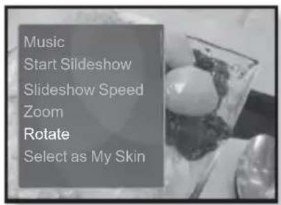 Music Start Slideshow Slideshow Speed Zoom Rotate Select as My Skin