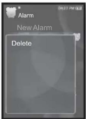 Alarm New Alarm Delete