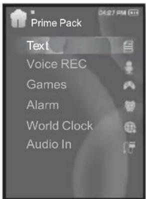 Prime Pack Text Voice REC Games Alarm World Clock Audio In